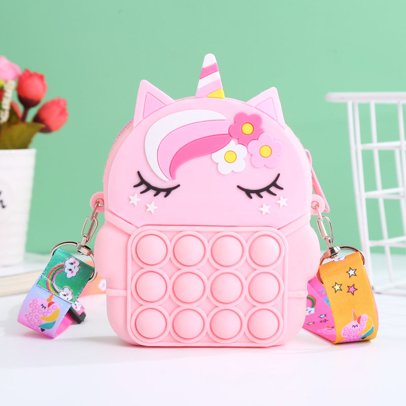 Wholesale Unzip Silicone Unicorn Kids Bag